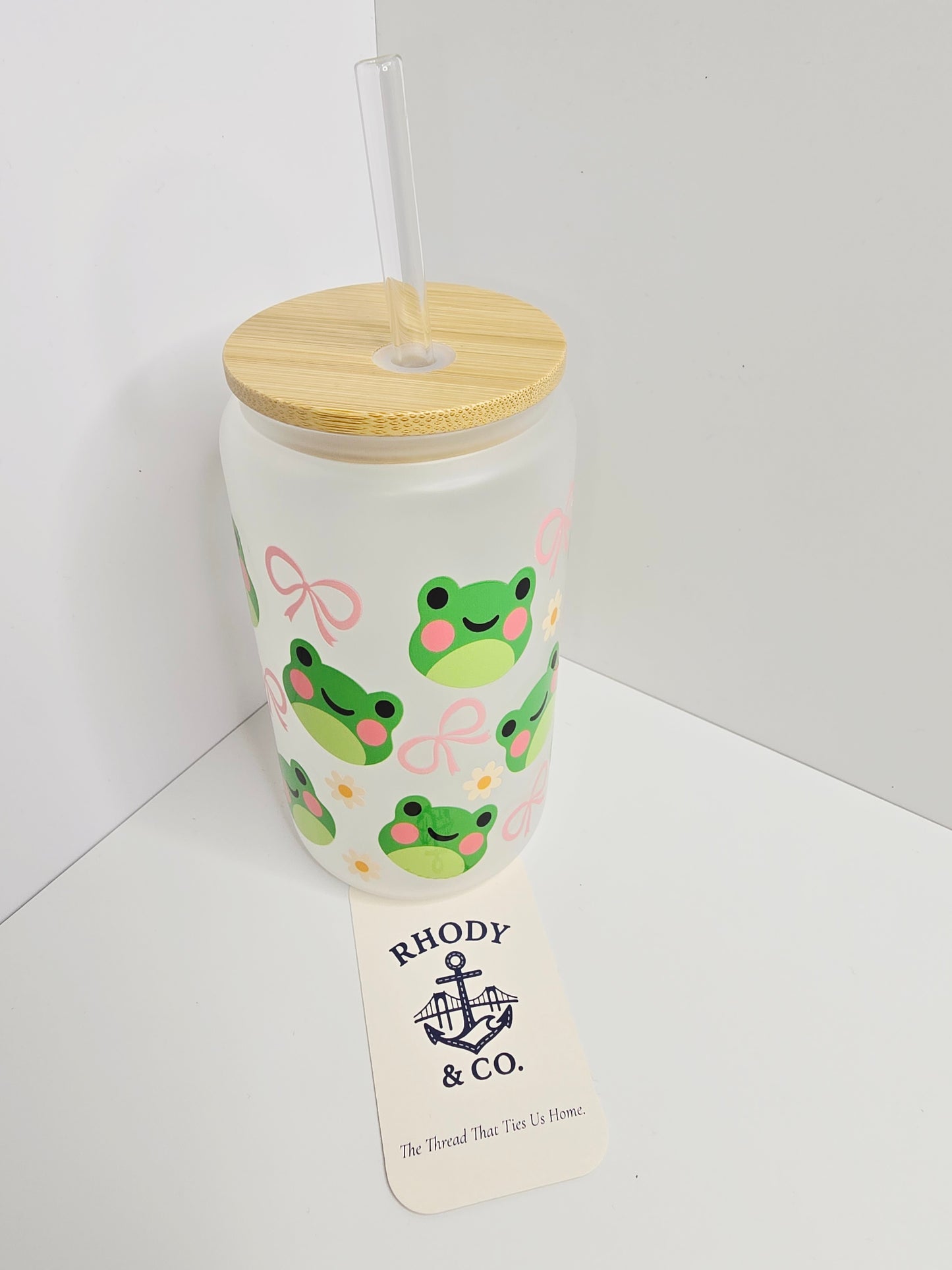 Frog Bow Glass Tumbler – 16 oz