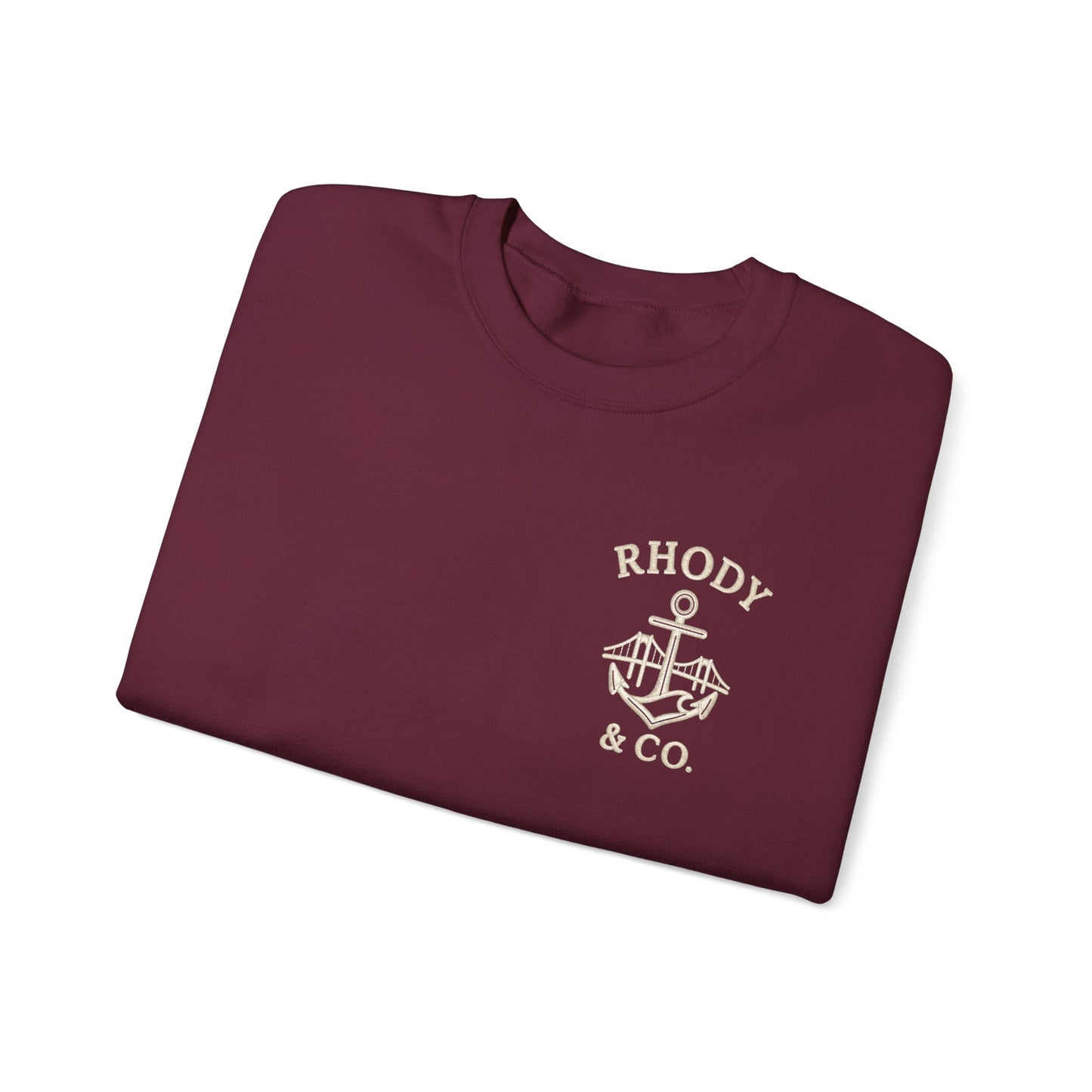 Rhody and Co. Crewneck - Maroon and Beige