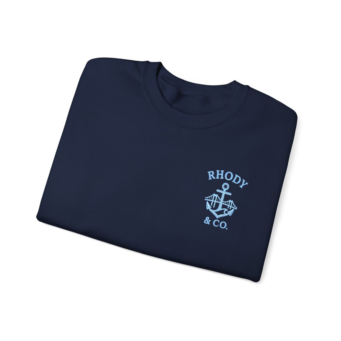 Rhody and Co. Crewneck - Navy and Baby Blue