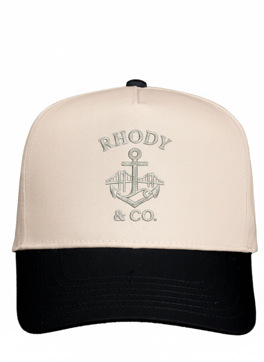 Rhody and Co. Snapback Cap - Natural and Black