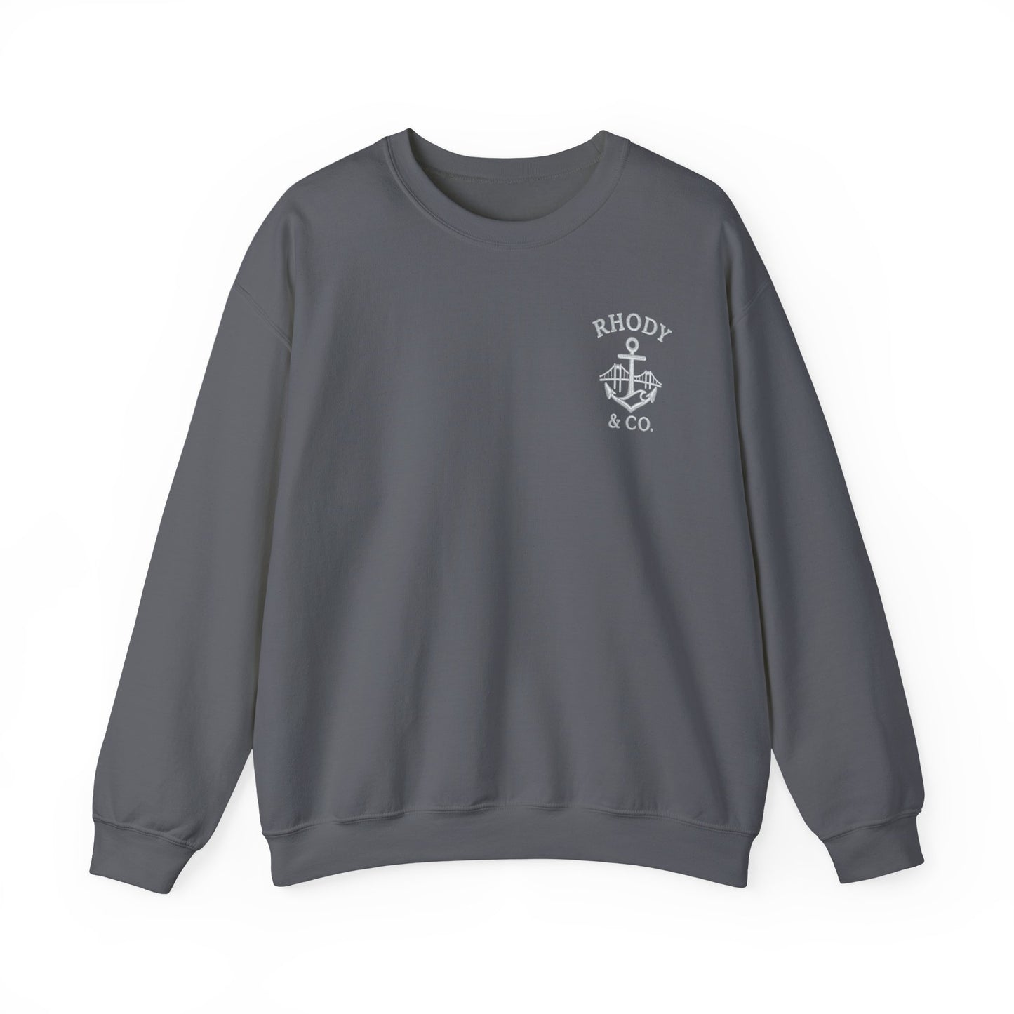 Rhody and Co. Crewneck - Charcoal Gray and Silver