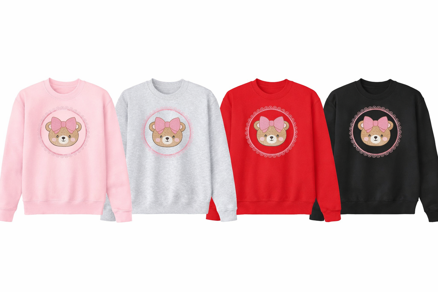 Beary Sweet Bow Crewneck