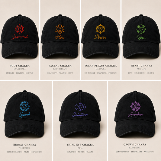 Chakra Dad Cap | Spiritual Embroidered Energy Collection Hats