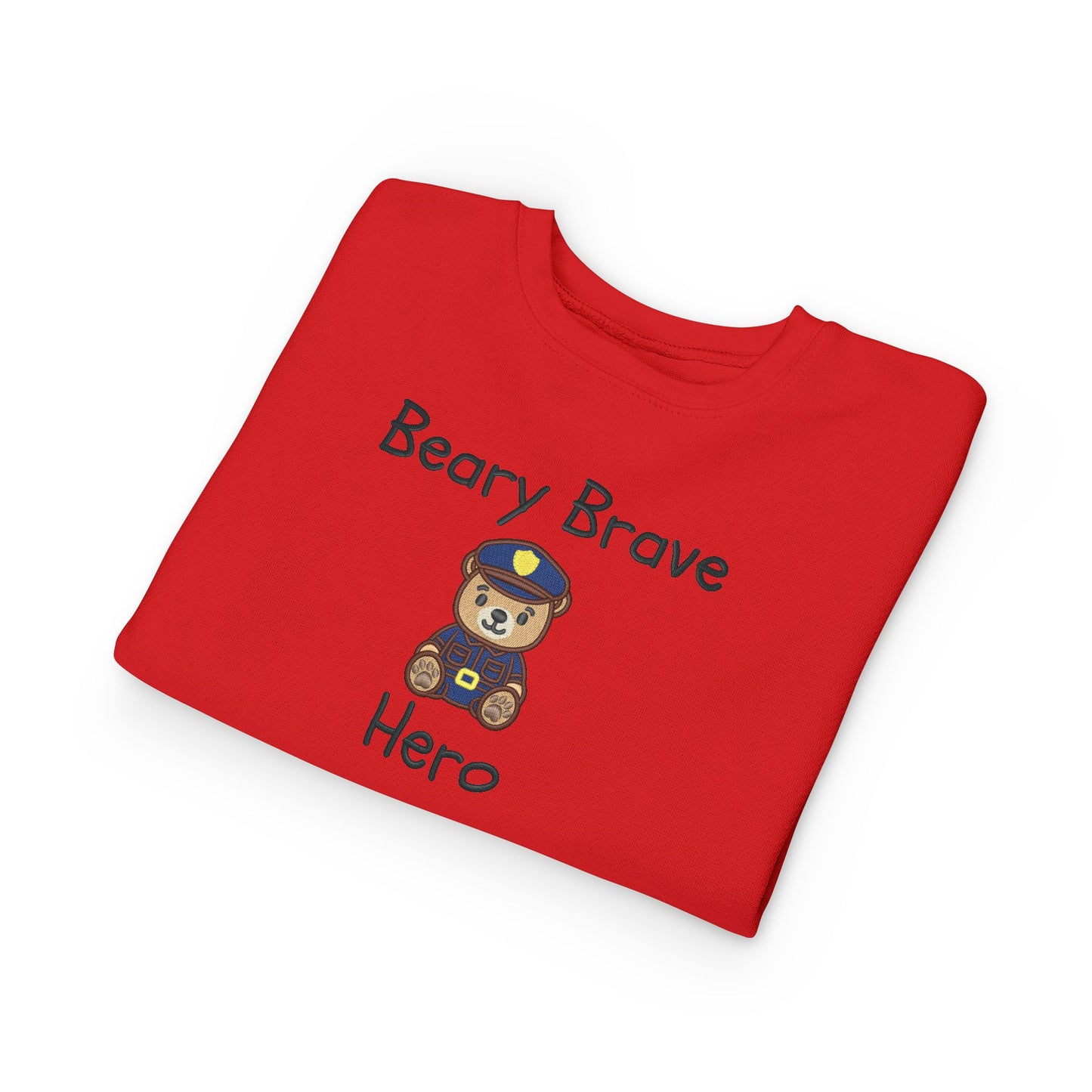 Beary Brave Hero – Police Toddler Crew Fleece Sweatshirt
