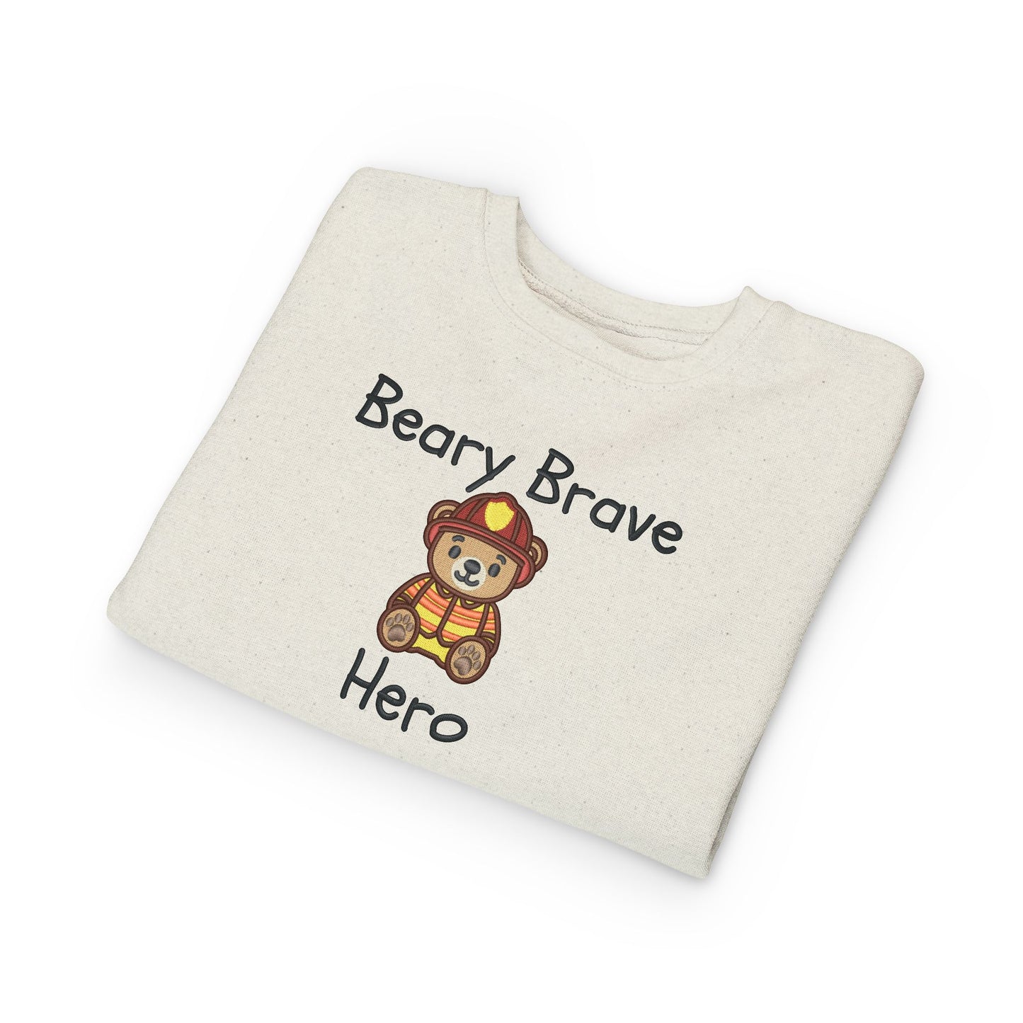 Beary Brave Hero – Firefighter Toddler Crew Fleece Sweatshirt