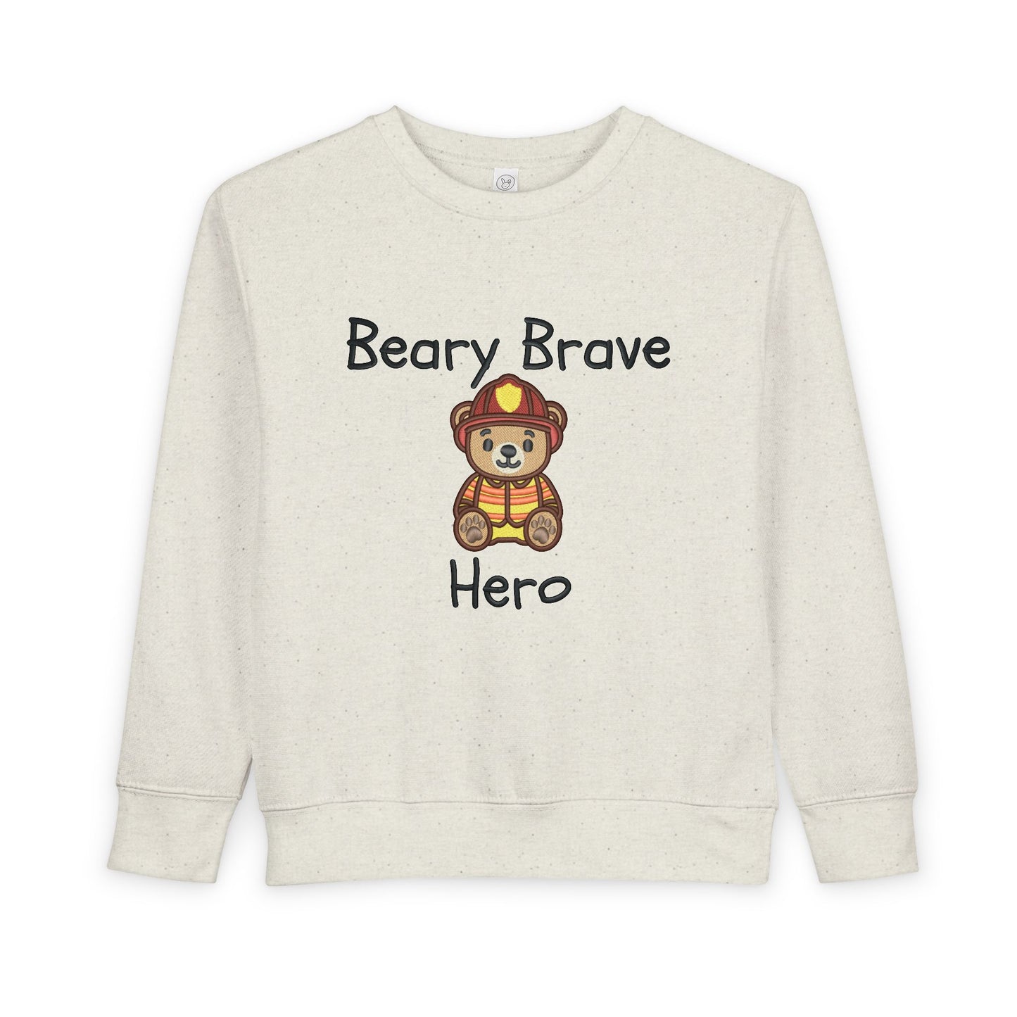 Beary Brave Hero – Firefighter Toddler Crew Fleece Sweatshirt