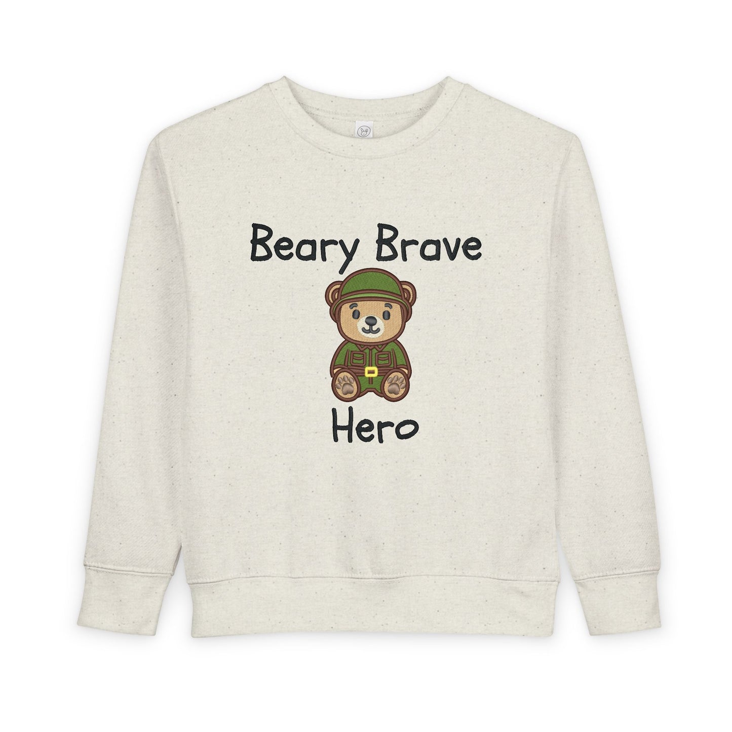 Beary Brave Hero – Soldier Toddler Crew Fleece Sweatshirt