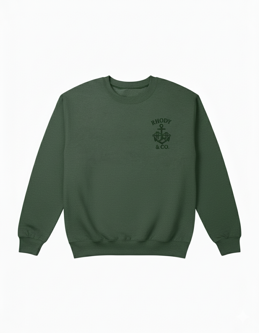Rhody and Co. Crewneck – Heather Sport Dark Green