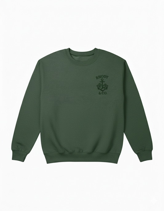 Rhody and Co. Crewneck – Heather Sport Dark Green
