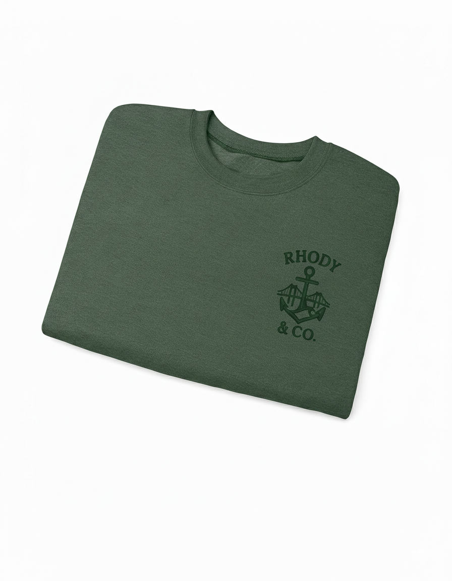 Rhody and Co. Crewneck – Heather Sport Dark Green