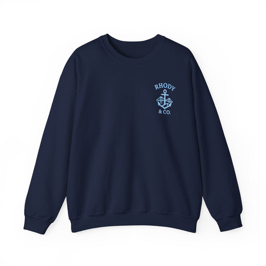 Rhody and Co. Crewneck - Navy and Baby Blue