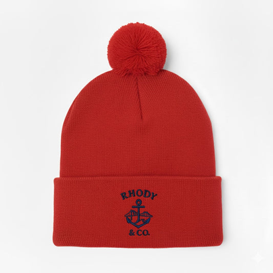 Rhody and Co. Pom Pom Beanie - Red and Navy