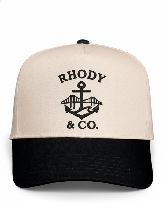 Rhody & Co Snapback Cap - Natural and Black